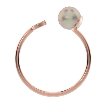 0.065Ct Round Cut Simulated Clear Diamond Minimalist adjustable half moon sun Toi et Moi 14K / 18K Solid Rose Gold everyday wedding band