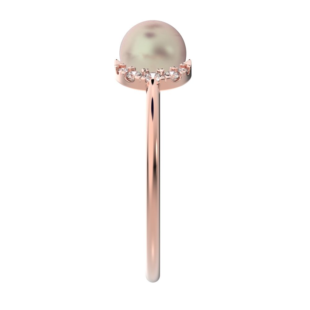 0.065 ct Round Cut Moissanite dainty Minimalist adjustable half moon sun Toi et Moi 14K / 18K Solid Rose Gold everyday wedding band