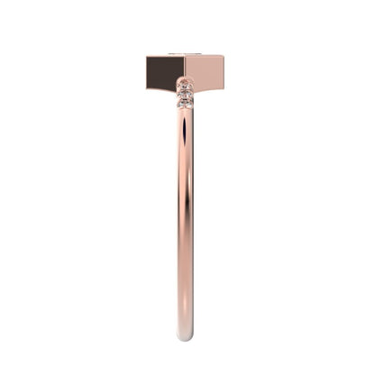 0.225 ct Princess Cut Moissanite Minimalist Stackable halo star square solitaire with accents 14K / 18K Solid Rose Gold everyday ring