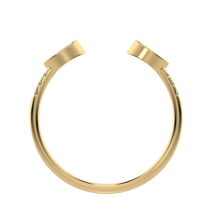 0.245 ct Marquise Cut Moissanite dainty Minimalist Stackable eye adjustable Toi et Moi 14K / 18K Solid Yellow Gold everyday wedding band