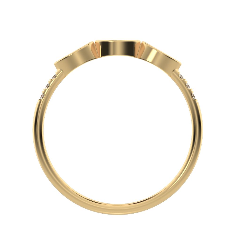 0.345 ct Marquise Cut Moissanite dainty Minimalist art deco eye 3 stone Stackable light 14K / 18K Solid Yellow Gold everyday wedding band