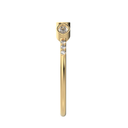 0.345 ct Marquise Cut Moissanite dainty Minimalist art deco eye 3 stone Stackable light 14K / 18K Solid Yellow Gold everyday wedding band