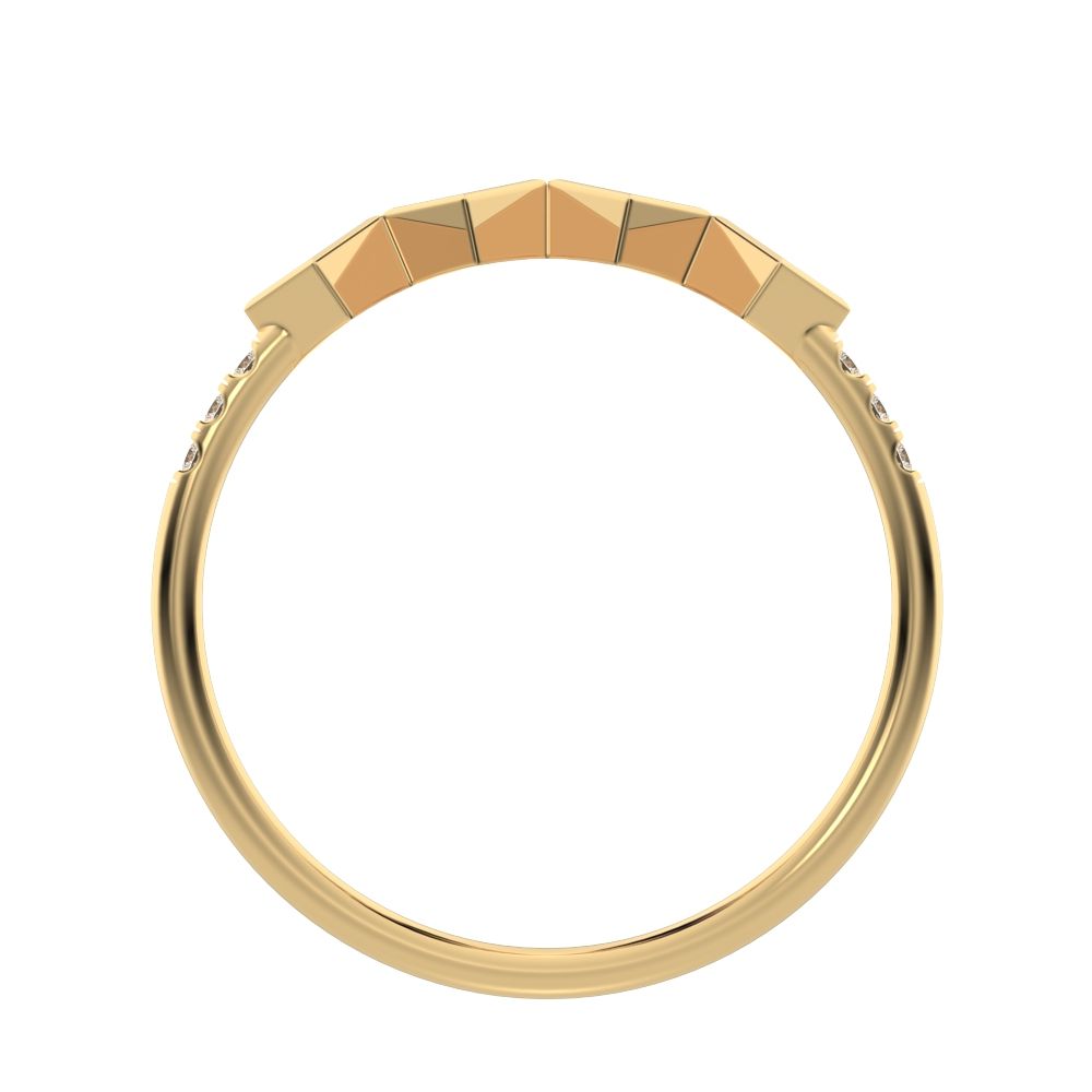 0.285Ct Princess Cut Moissanite Minimalist square art deco bezel Stackable half eternity 14K / 18K Solid Yellow Gold everyday wedding band