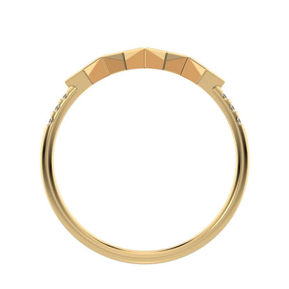 0.285Ct Princess Cut Moissanite Minimalist square art deco bezel Stackable half eternity 14K / 18K Solid Yellow Gold everyday wedding band