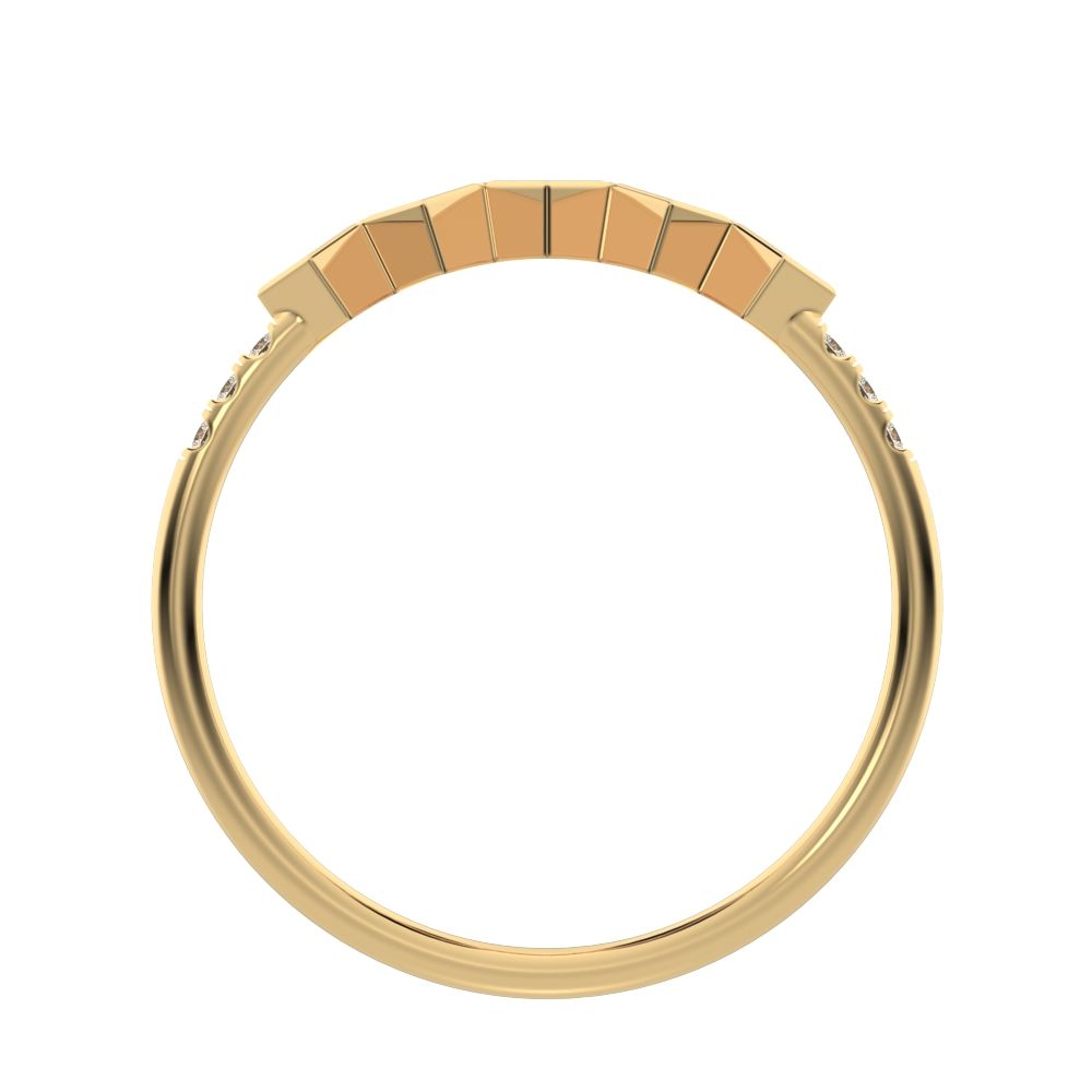 0.18 ct Princess Cut Moissanite dainty Minimalist square art deco bezel Stackable cluster 14K / 18K Solid Yellow Gold everyday wedding band