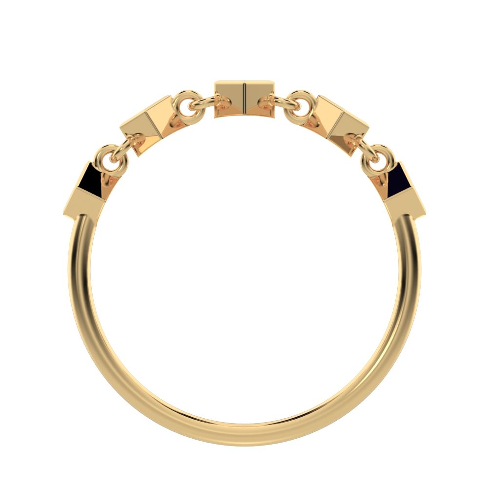 0.075Ct Princess Cut Simulated Clear Diamond square art deco half eternity Stackable 14K / 18K Solid Yellow Gold everyday wedding band