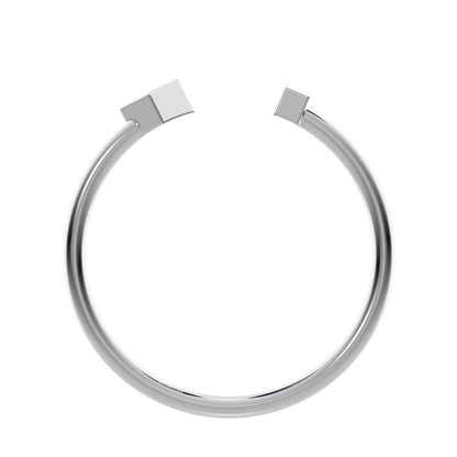 0.09Ct Princess Cut Simulated Clear Diamond Minimalist square Toi et Moi Stackable 14K / 18K Solid White Gold everyday wedding band