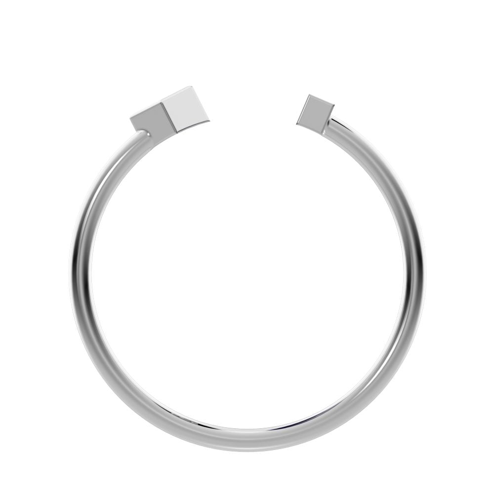 0.09 ct Princess Cut Moissanite dainty Minimalist adjustable square Toi et Moi Stackable 14K / 18K Solid White Gold everyday wedding band