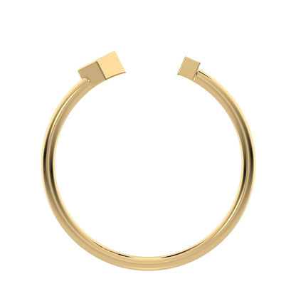 0.09Ct Princess Cut Simulated Clear Diamond Minimalist square Toi et Moi Stackable 14K / 18K Solid Yellow Gold everyday wedding band