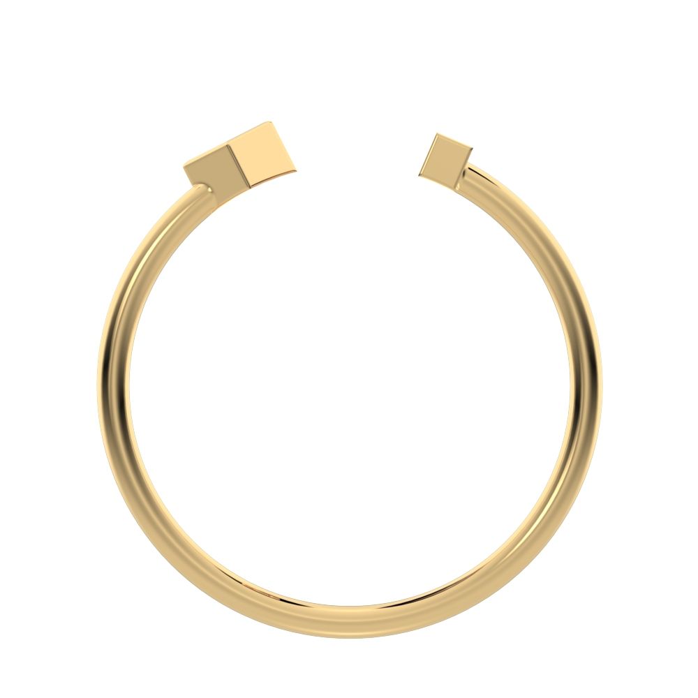 0.09 ct Princess Cut Moissanite dainty Minimalist adjustable square Toi et Moi Stackable 14K / 18K Solid Yellow Gold everyday wedding band