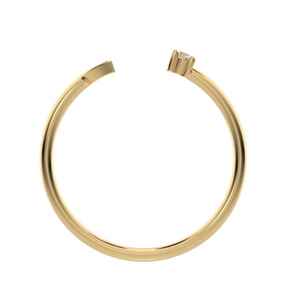 0.03Ct Round Cut Simulated Clear Diamond adjustable half moon sun Toi et Moi Stackable 14K / 18K Solid Yellow Gold everyday wedding band