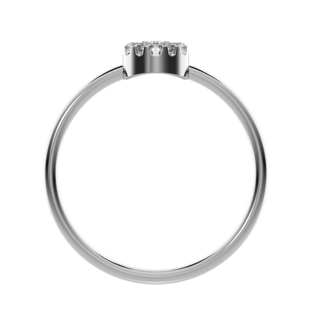 0.105 ct Round Cut Moissanite dainty Minimalist cluster Stackable circle light 14K / 18K Solid White Gold everyday ring
