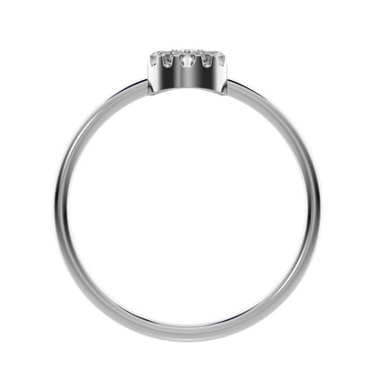 0.105 ct Round Cut Moissanite dainty Minimalist cluster Stackable circle light 14K / 18K Solid White Gold everyday ring