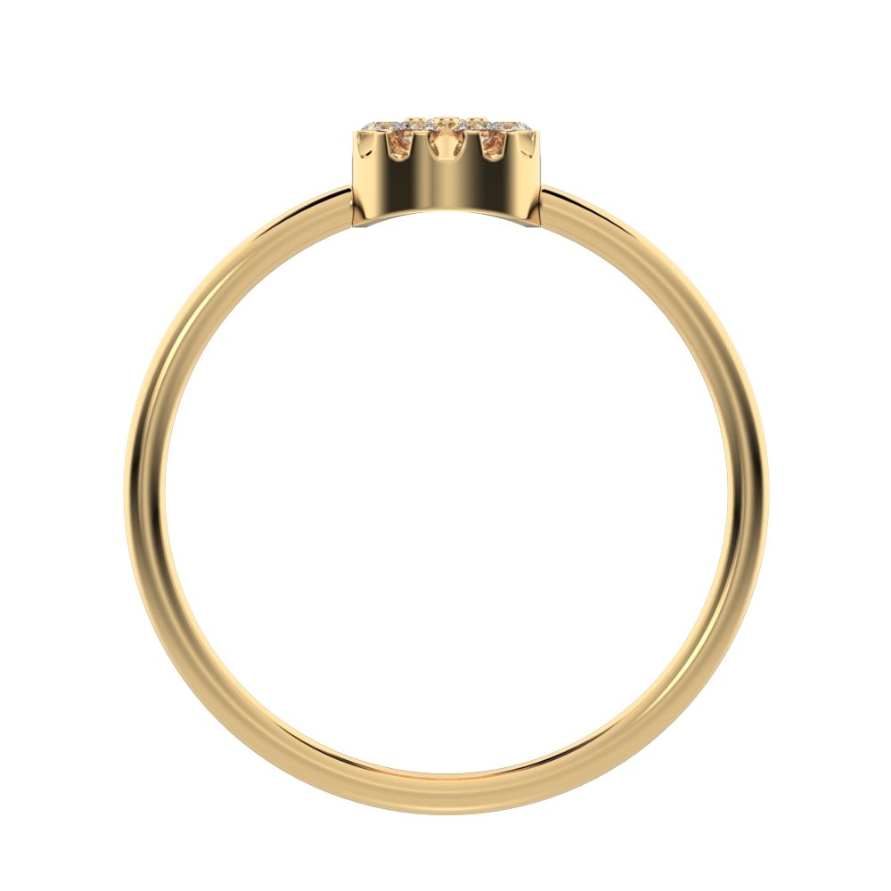 0.105 ct Round Cut Moissanite dainty Minimalist cluster Stackable circle light 14K / 18K Solid Yellow Gold everyday ring
