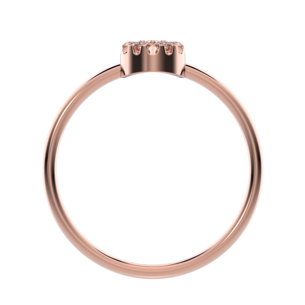 0.105 ct Round Cut Moissanite dainty Minimalist cluster Stackable circle light 14K / 18K Solid Rose Gold everyday ring