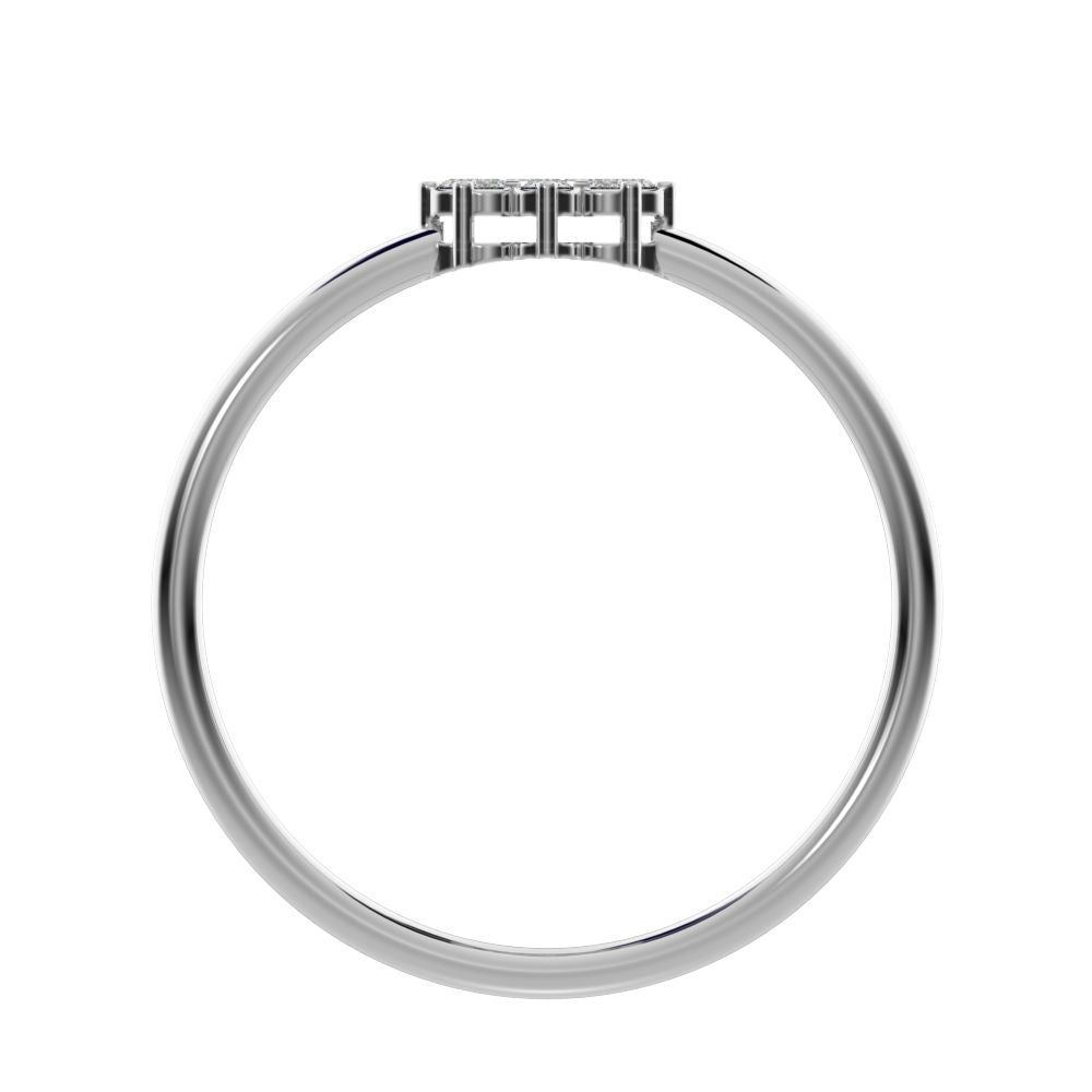 0.11 ct Round Cut Simulated Clear Diamond dainty Minimalist cluster halo sun floral light 14K / 18K Solid White Gold everyday ring