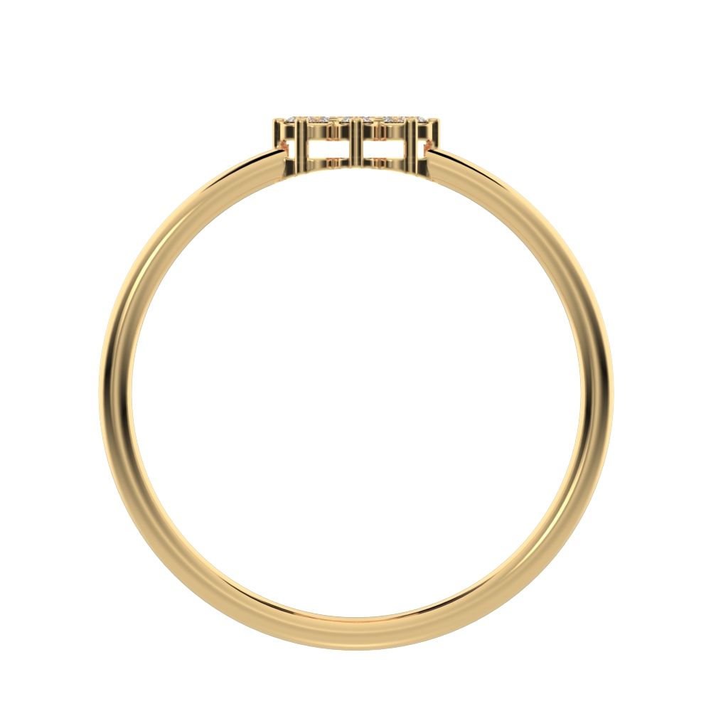 0.11 ct Round Cut Moissanite dainty Minimalist cluster halo sun floral light 14K / 18K Solid Yellow Gold everyday ring