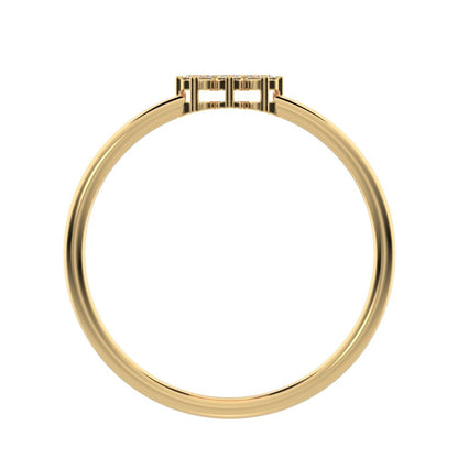 0.11 ct Round Cut Moissanite dainty Minimalist cluster halo sun floral light 14K / 18K Solid Yellow Gold everyday ring