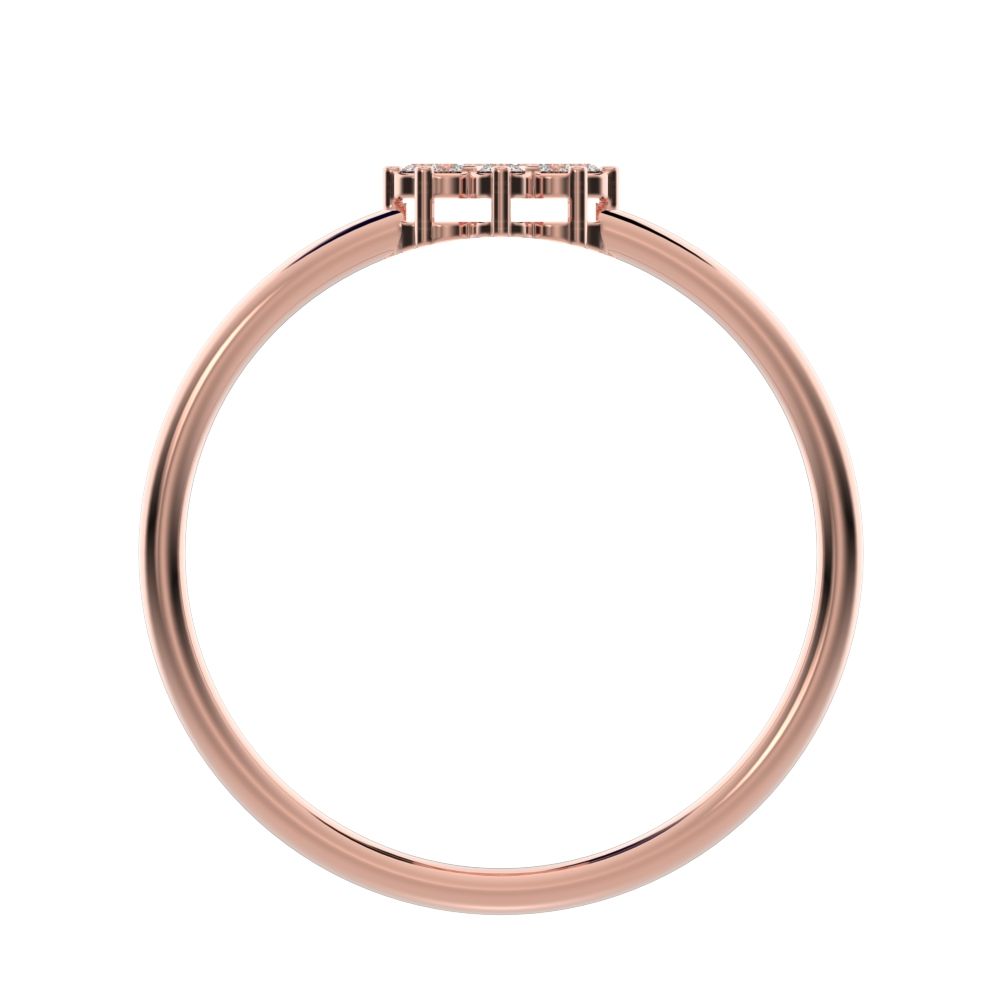0.11 ct Round Cut Moissanite dainty Minimalist cluster halo sun floral light 14K / 18K Solid Rose Gold everyday ring