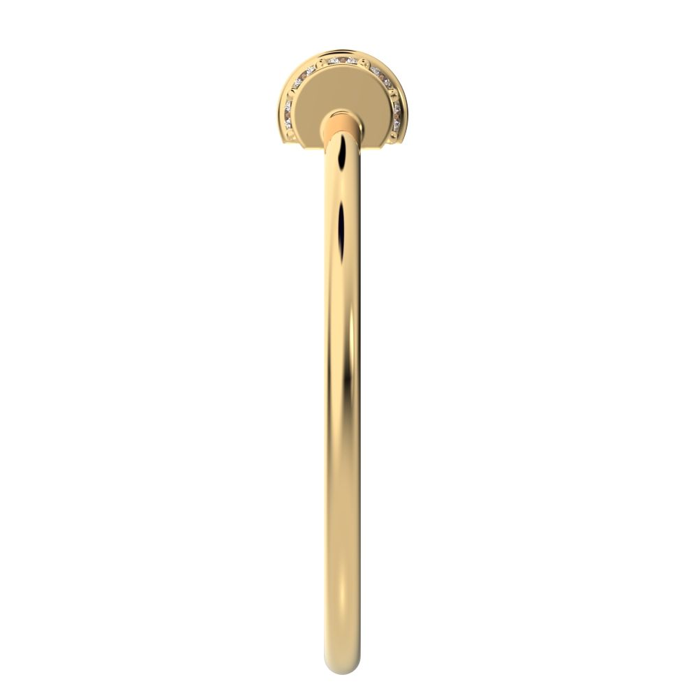 0.1 ct Round Cut Simulated Clear Diamond dainty Minimalist cylindrical cluster barrel light 14K / 18K Solid Yellow Gold everyday ring