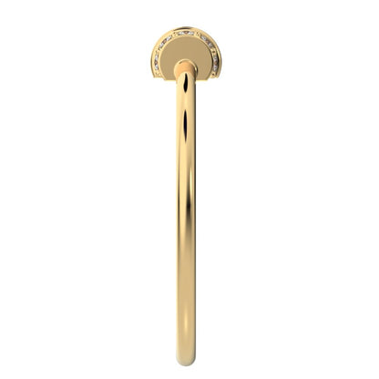 0.1 ct Round Cut Moissanite dainty Minimalist cylindrical cluster barrel light 14K / 18K Solid Yellow Gold everyday ring