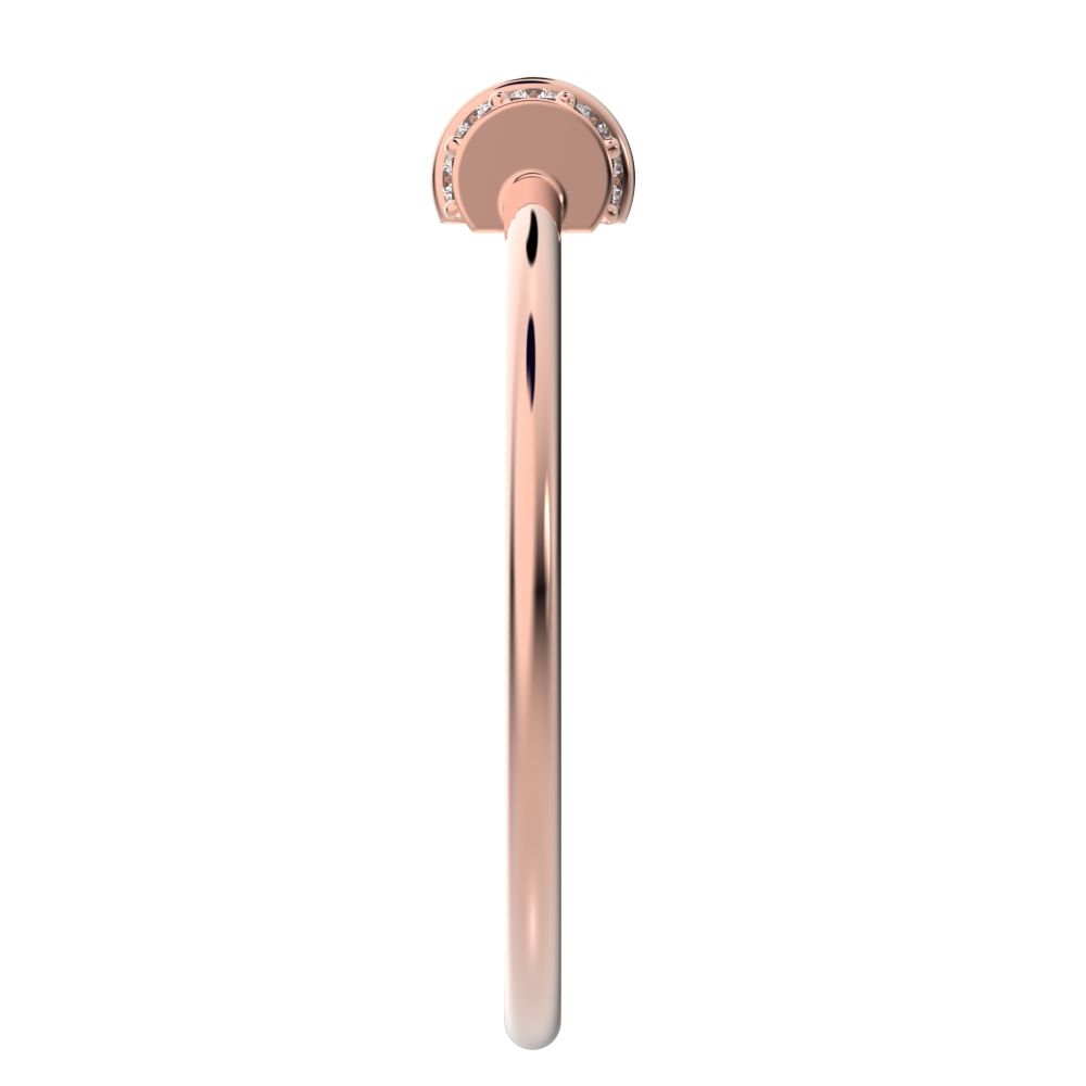 0.1 ct Round Cut Simulated Clear Diamond dainty Minimalist cylindrical cluster barrel light 14K / 18K Solid Rose Gold everyday ring