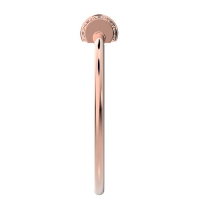 0.1 ct Round Cut Moissanite dainty Minimalist cylindrical cluster barrel light 14K / 18K Solid Rose Gold everyday ring