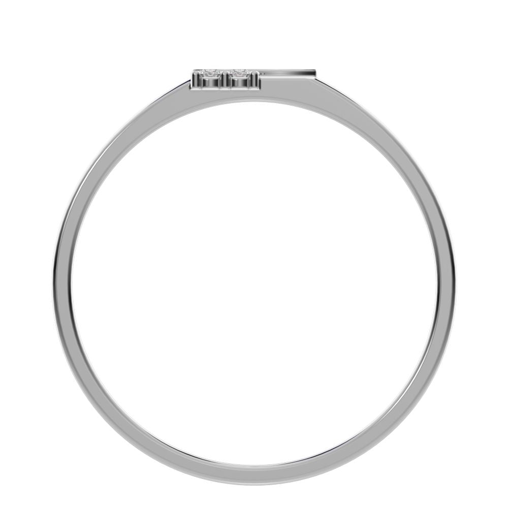 0.04 ct Round Cut Moissanite dainty Minimalist overlap cluster asymmetrical light 14K / 18K Solid White Gold everyday wedding band