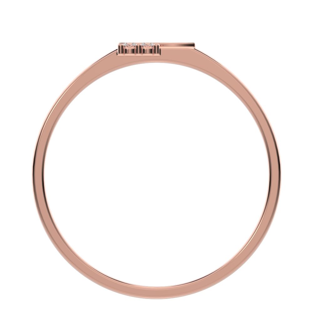 0.04 ct Round Cut Moissanite dainty Minimalist overlap cluster asymmetrical light 14K / 18K Solid Rose Gold everyday wedding band