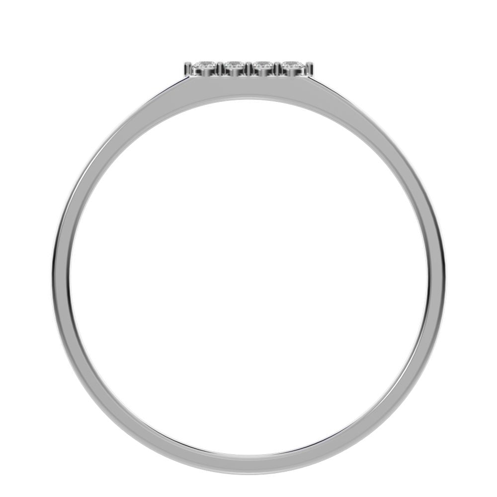 0.04 ct Round Cut Moissanite dainty Minimalist Stackable bar light simple 14K / 18K Solid White Gold everyday wedding band