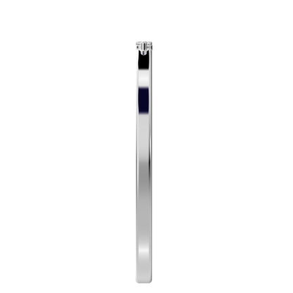 0.04 ct Round Cut Moissanite dainty Minimalist Stackable bar light simple 14K / 18K Solid White Gold everyday wedding band