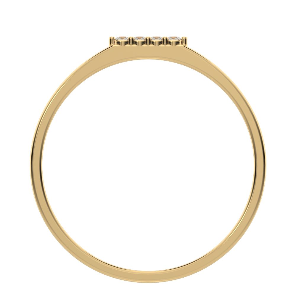 0.04 ct Round Cut Simulated Clear Diamond dainty Minimalist Stackable bar light simple 14K / 18K Solid Yellow Gold everyday wedding band