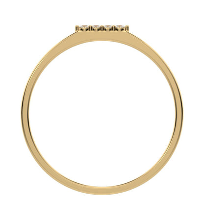 0.04 ct Round Cut Simulated Clear Diamond dainty Minimalist Stackable bar light simple 14K / 18K Solid Yellow Gold everyday wedding band