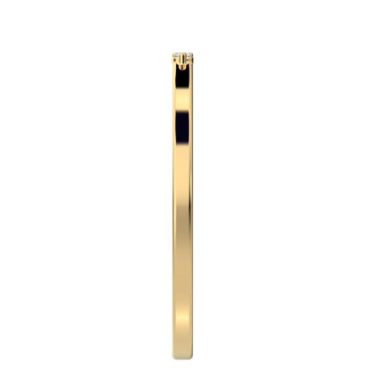0.04 ct Round Cut Moissanite dainty Minimalist Stackable bar light simple 14K / 18K Solid Yellow Gold everyday wedding band