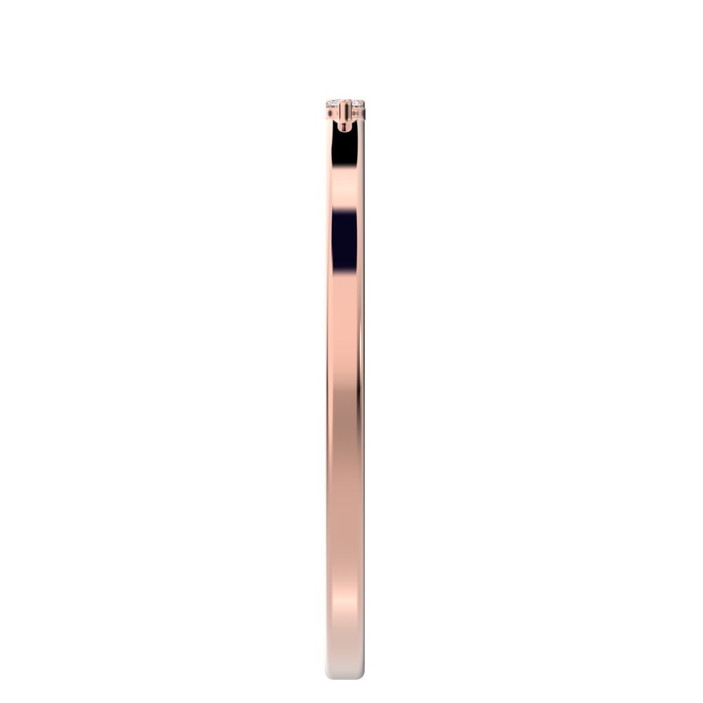 0.04 ct Round Cut Moissanite dainty Minimalist Stackable bar light simple 14K / 18K Solid Rose Gold everyday wedding band