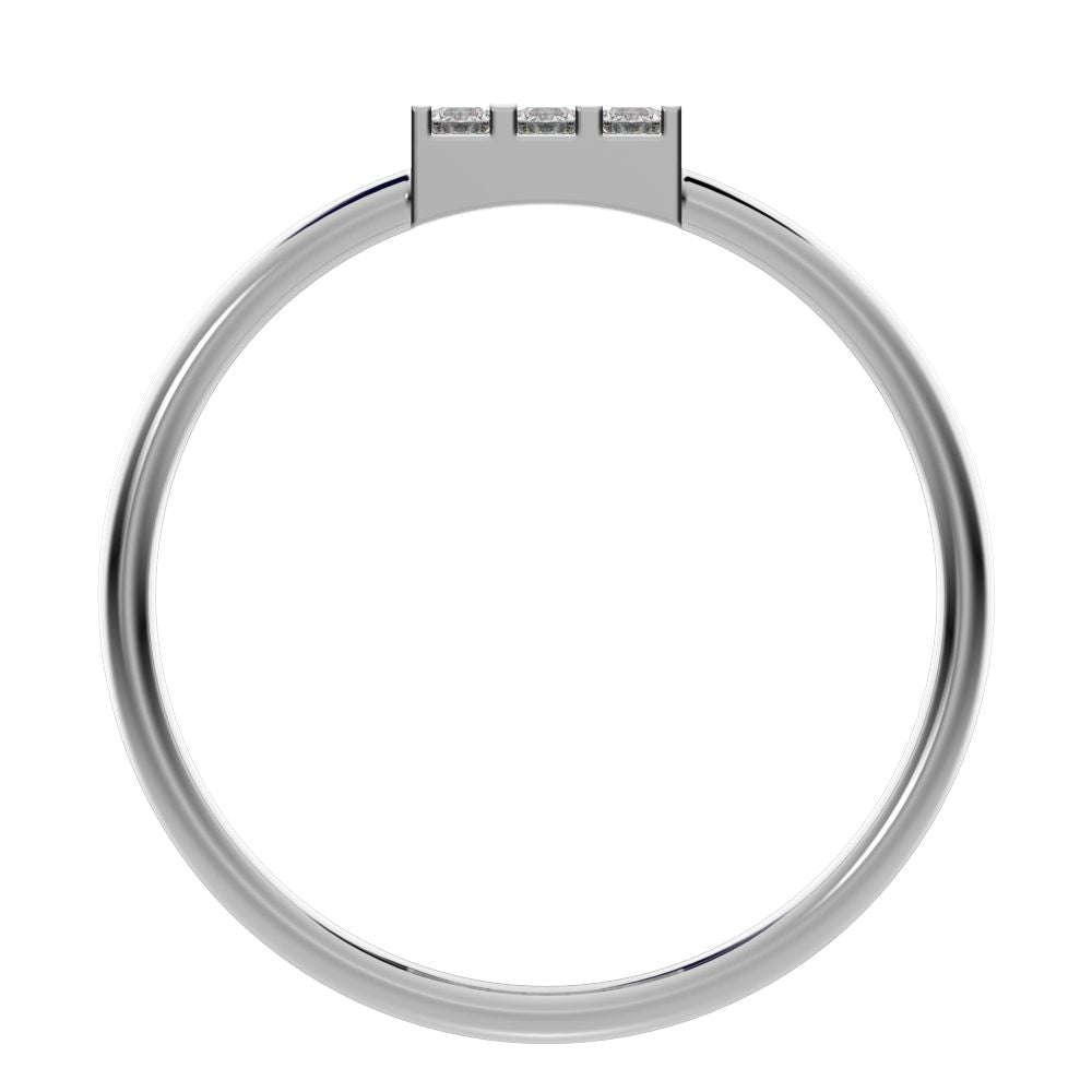 0.18 ct Round Cut Simulated Clear Diamond dainty Minimalist square cluster halo light 14K / 18K Solid White Gold everyday ring
