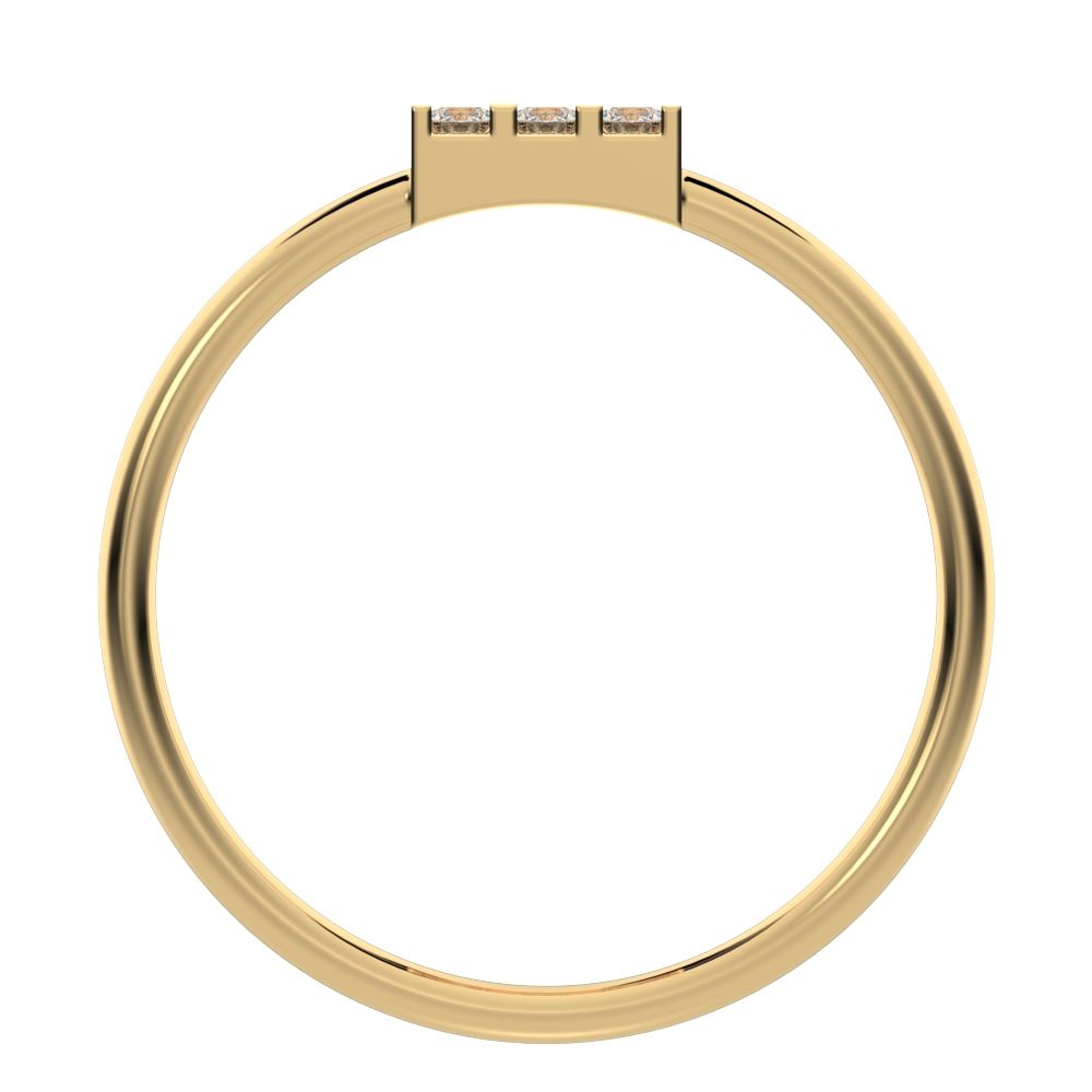 0.18 ct Round Cut Moissanite dainty Minimalist square cluster halo light 14K / 18K Solid Yellow Gold everyday ring