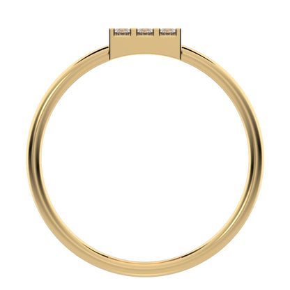 0.18 ct Round Cut Moissanite dainty Minimalist square cluster halo light 14K / 18K Solid Yellow Gold everyday ring