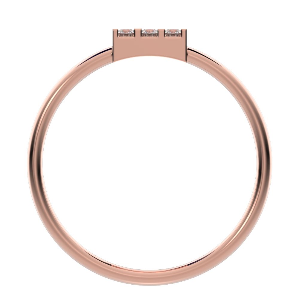 0.18 ct Round Cut Simulated Clear Diamond dainty Minimalist square cluster halo light 14K / 18K Solid Rose Gold everyday ring