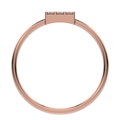 0.18 ct Round Cut Moissanite dainty Minimalist square cluster halo light 14K / 18K Solid Rose Gold everyday ring
