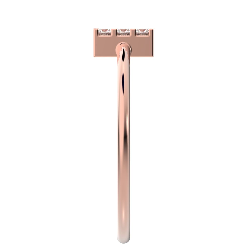0.18 ct Round Cut Simulated Clear Diamond dainty Minimalist square cluster halo light 14K / 18K Solid Rose Gold everyday ring