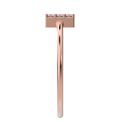 0.18 ct Round Cut Simulated Clear Diamond dainty Minimalist square cluster halo light 14K / 18K Solid Rose Gold everyday ring