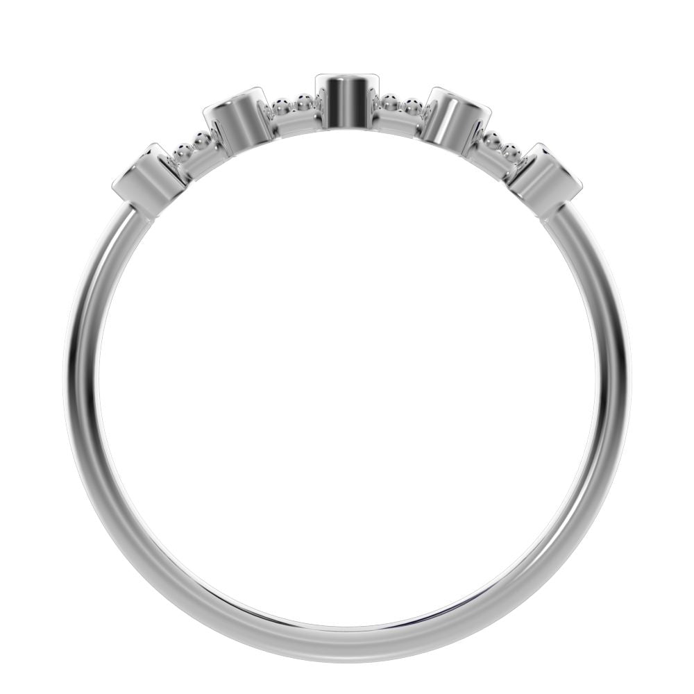 0.4 ct Pear Cut Simulated Clear Diamond dainty Minimalist half eternity eye Stackable knot 14K / 18K Solid White Gold everyday wedding band