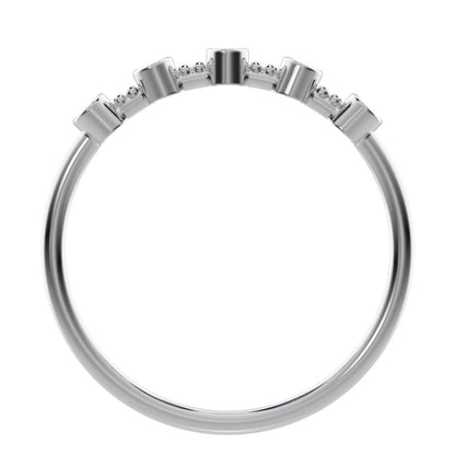 0.4 ct Pear Cut Simulated Clear Diamond dainty Minimalist half eternity eye Stackable knot 14K / 18K Solid White Gold everyday wedding band