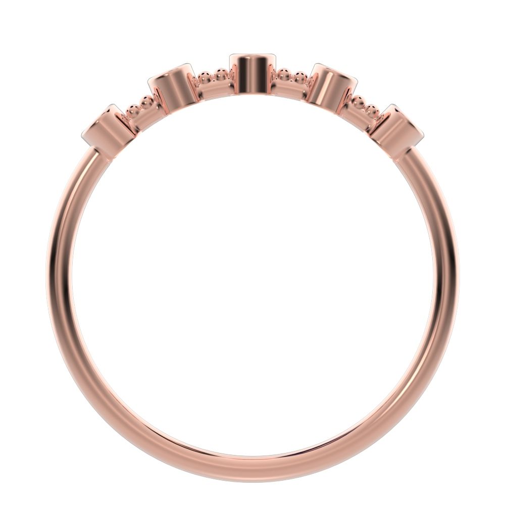 0.4 ct Pear Cut Simulated Clear Diamond dainty Minimalist half eternity eye Stackable knot 14K / 18K Solid Rose Gold everyday wedding band