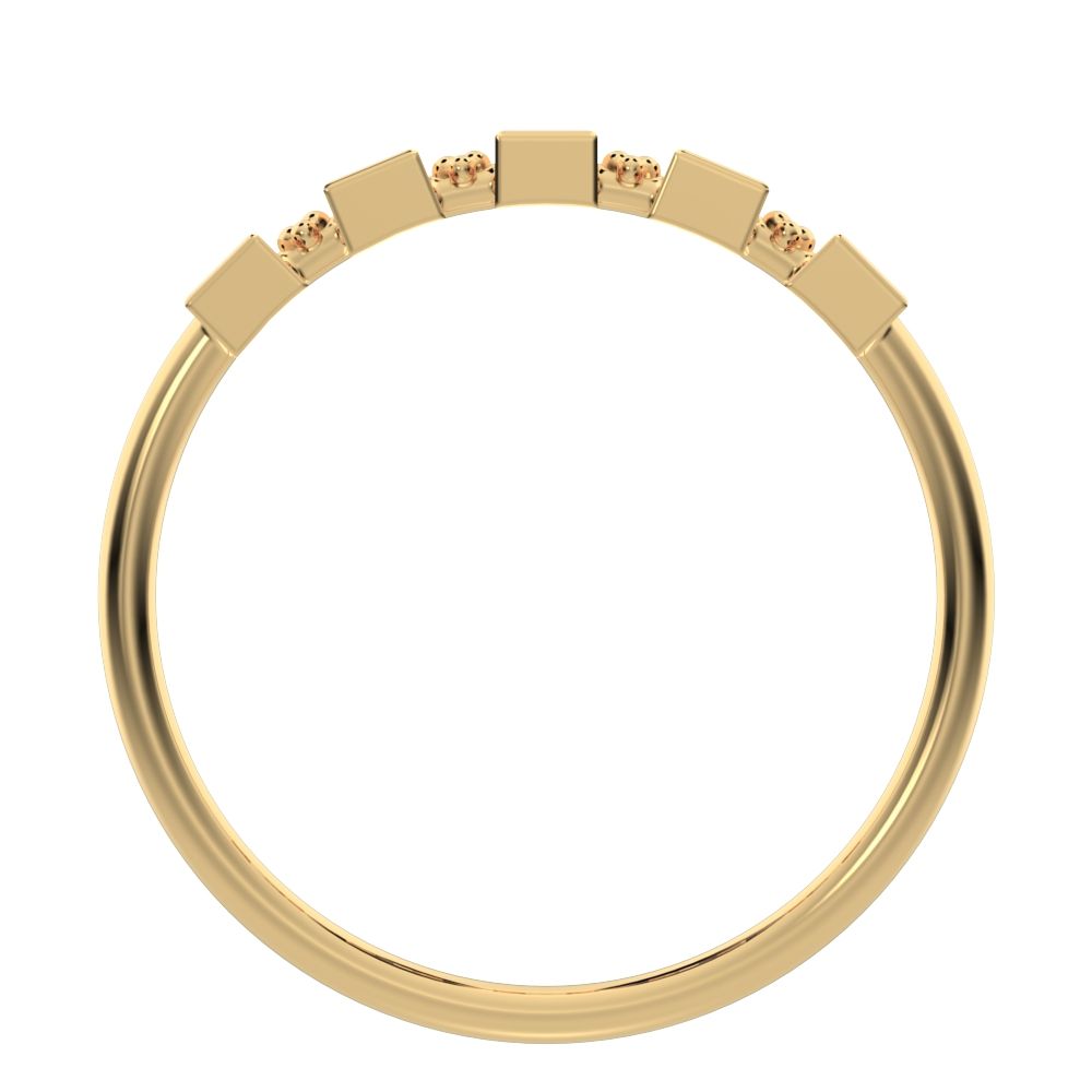 0.25 ct Baguette Cut Moissanite dainty Minimalist half eternity eye Stackable square 14K / 18K Solid Yellow Gold everyday wedding band