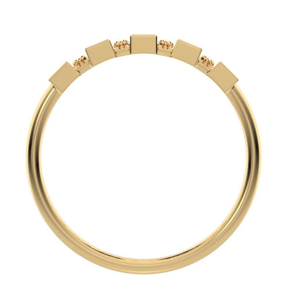 0.25 ct Baguette Cut Moissanite dainty Minimalist half eternity eye Stackable square 14K / 18K Solid Yellow Gold everyday wedding band