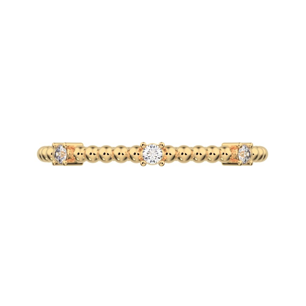 0.045Ct Round Cut Simulated Clear Diamond dainty Minimalist braided twist Stackable light 14K / 18K Solid Yellow Gold everyday wedding band