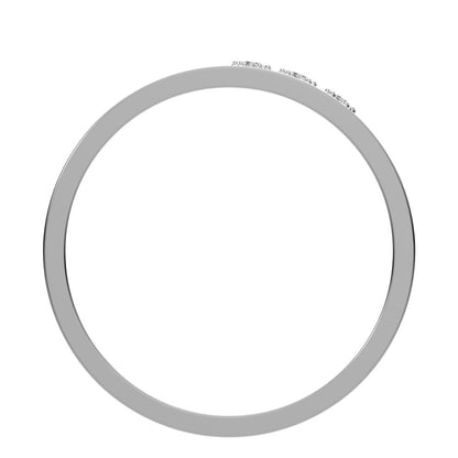 0.045 ct Round Cut Moissanite dainty Minimalist bar cluster overlap light 14K / 18K Solid White Gold everyday wedding band