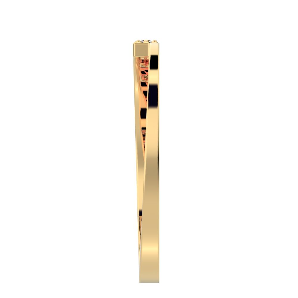 0.045 ct Round Cut Simulated Clear Diamond dainty Minimalist bar cluster overlap light 14K / 18K Solid Yellow Gold everyday wedding band